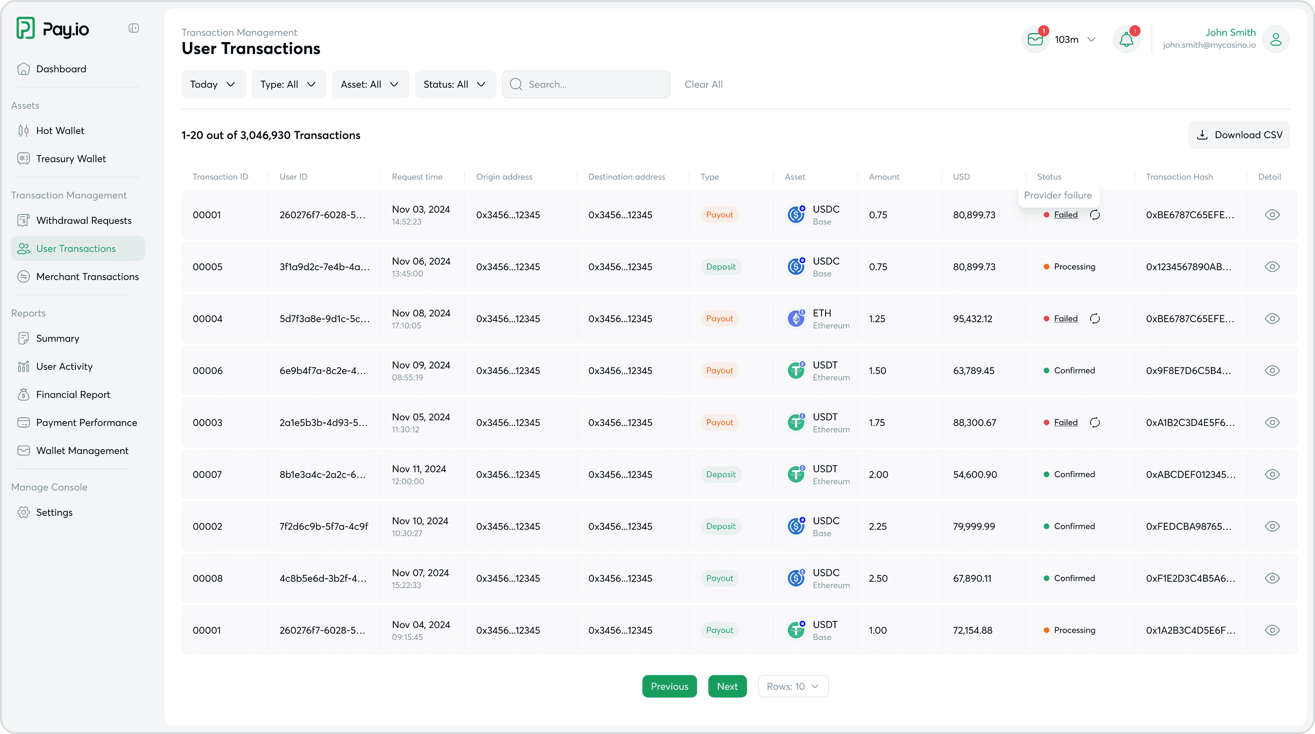 High Fidelity Design — Transaction Management